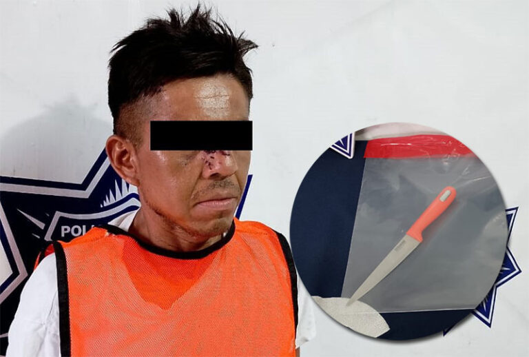 Detienen a hombre armado tras intento de robo en tienda de abarrotes