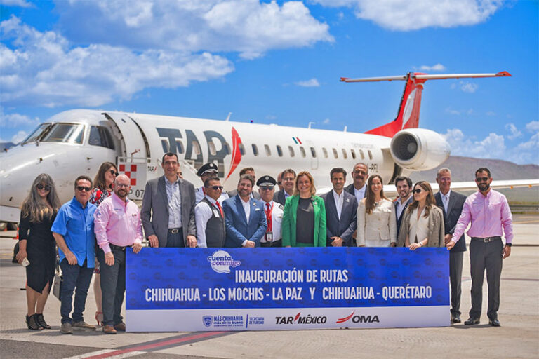 Maru Campos inaugura nuevas rutas aéreas desde Chihuahua a Querétaro y Los Mochis-La Paz