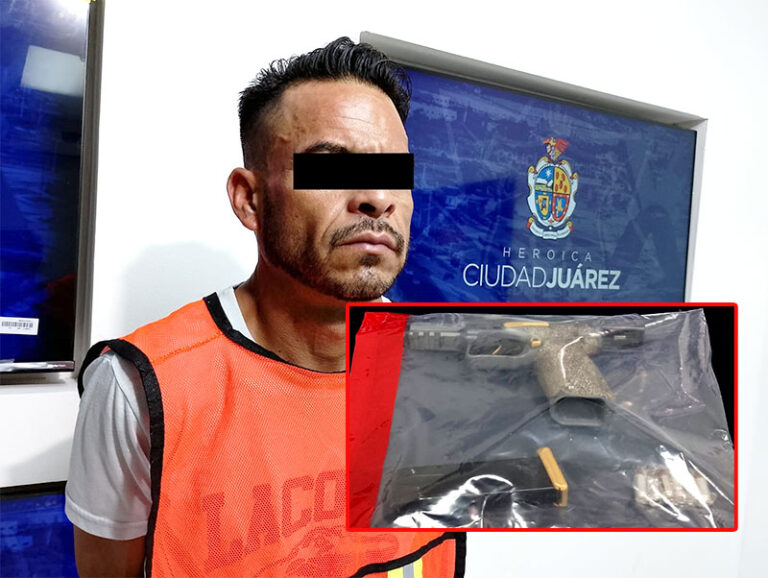 Agentes Municipales detienen a sujeto en posesión de una pistola calibre 9 milímetros