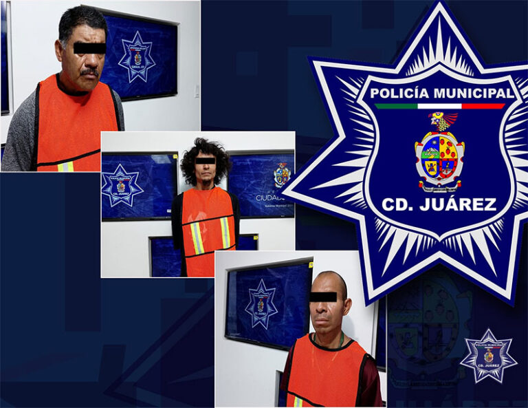 Elementos municipales detuvieron a tres personas con orden de aprehensión