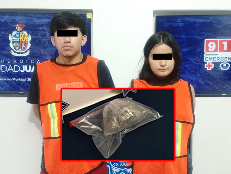 Detienen a pareja con vehículo robado y más de media libra de marihuana