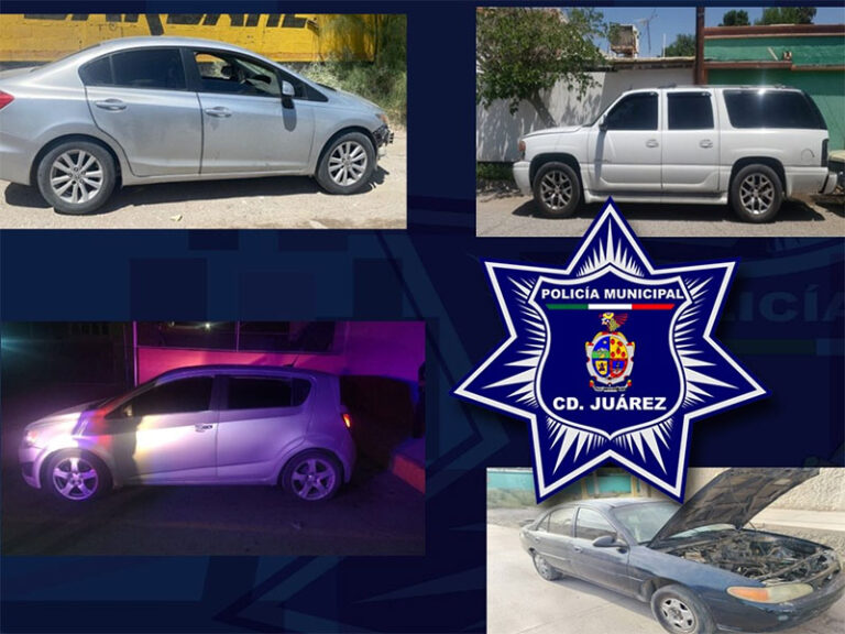 Recupera policía municipal cuatro vehículos con reporte de robo, gracias a operativo especial