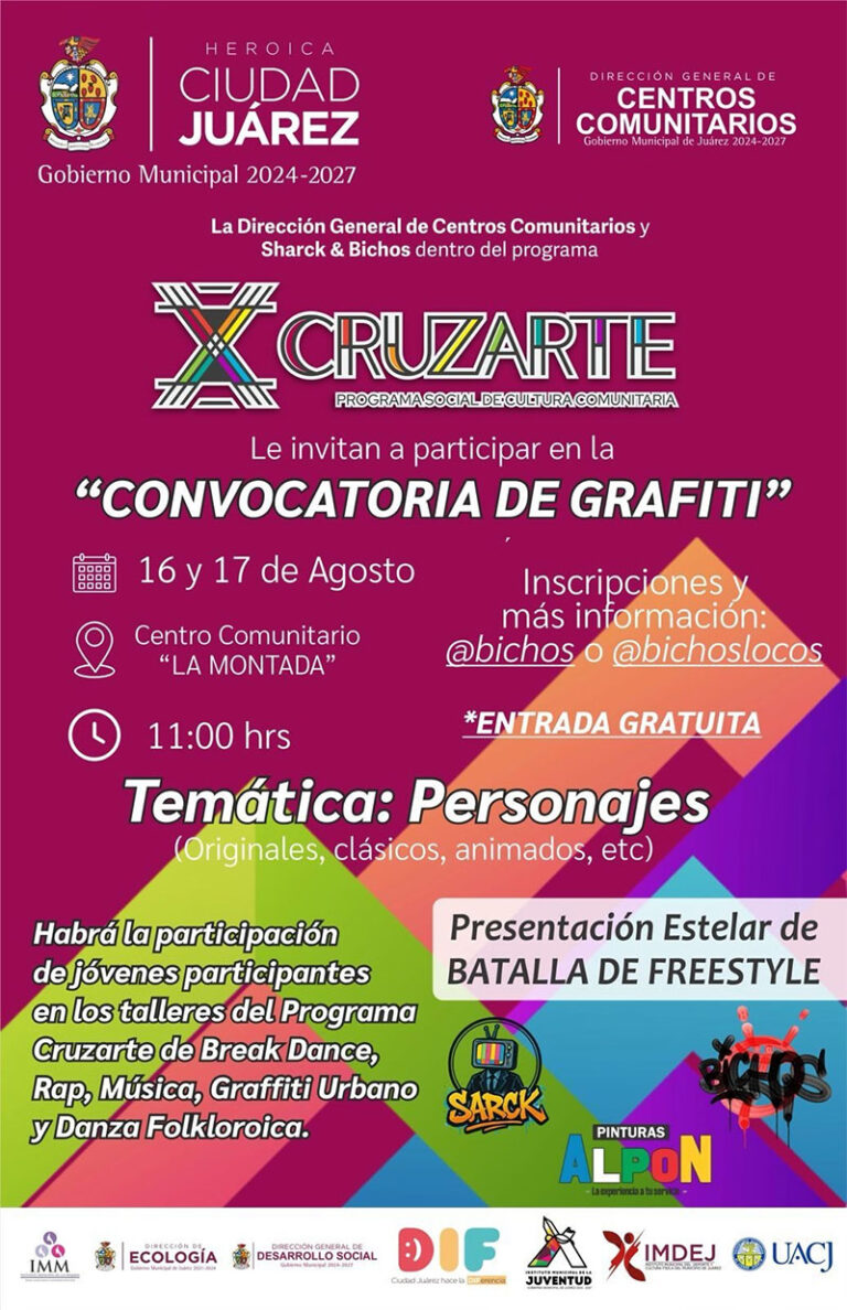Invita Centros Comunitarios a participar en concurso de grafiti