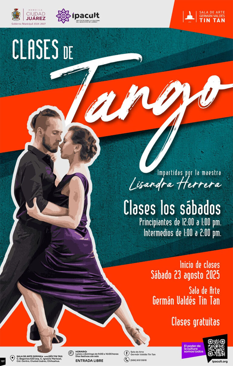 Regresan las clases de tango a la Sala de Arte Germán Valdés “Tin Tan”