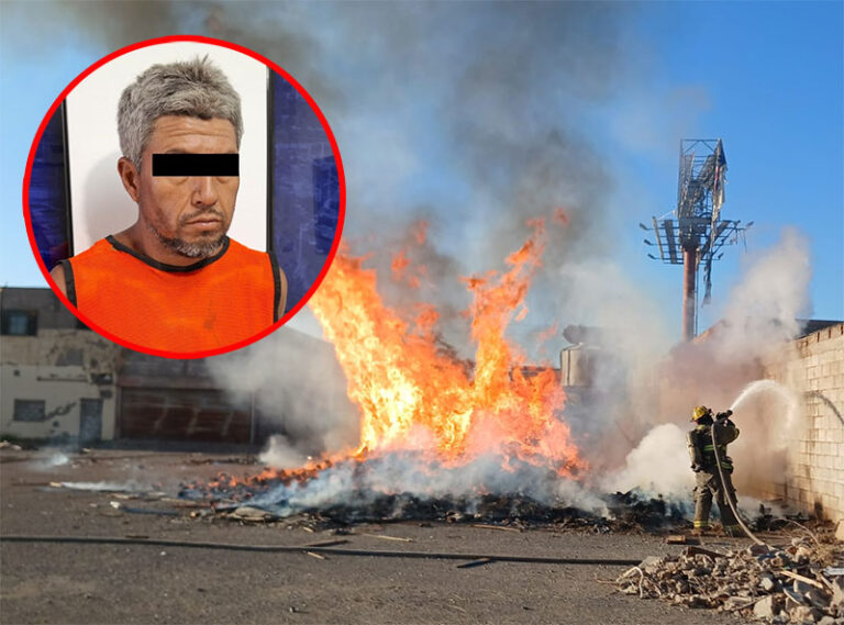 Policías municipales detienen a responsable por causar un incendio