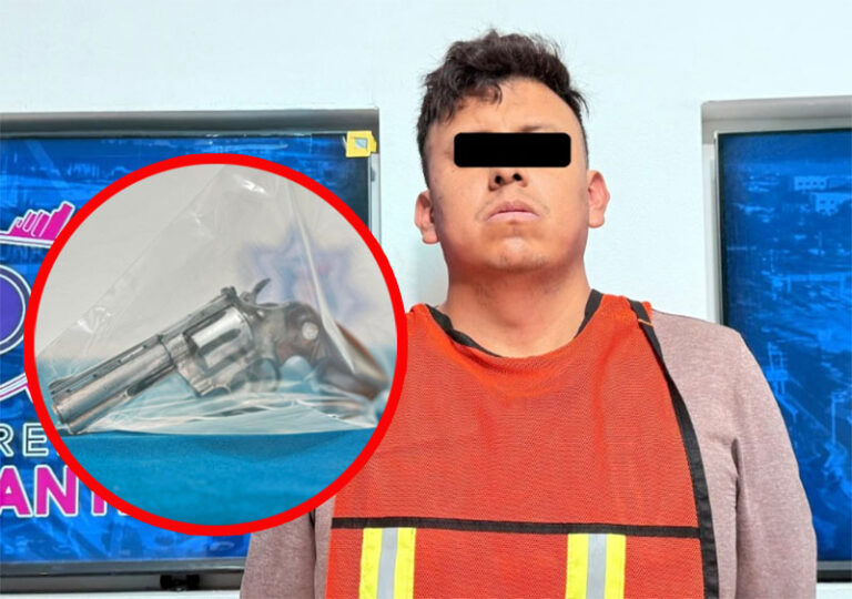 Policías Municipales detienen a sujeto en posesión de un revólver calibre 38 especial
