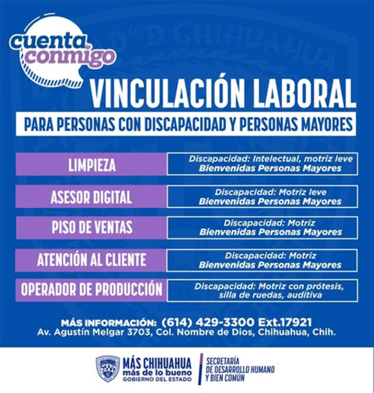 Anuncia Estado nuevas oportunidades laborales para personas con discapacidad y adultos mayores
