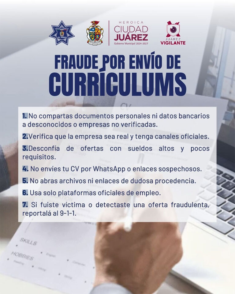 La SSPM alerta a la ciudadanía sobre estafa de currículums y ofertas de empleo falsas