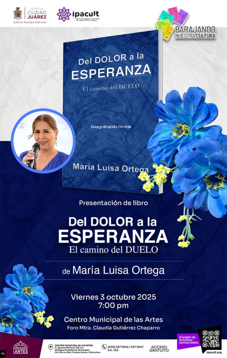 Presentarán el libro “Del dolor a la esperanza” en el Centro Municipal de las Artes