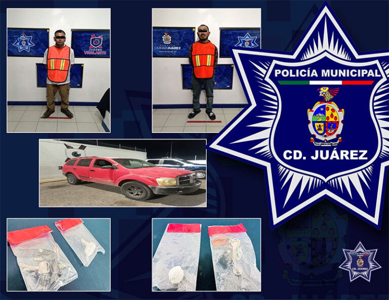 Capturan a dos objetivos que eran buscados por robo de vehículo; se les asegura cristal  