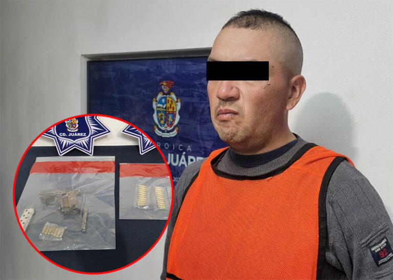 Detienen a sujeto acusado por daños y portación ilegal de arma de fuego