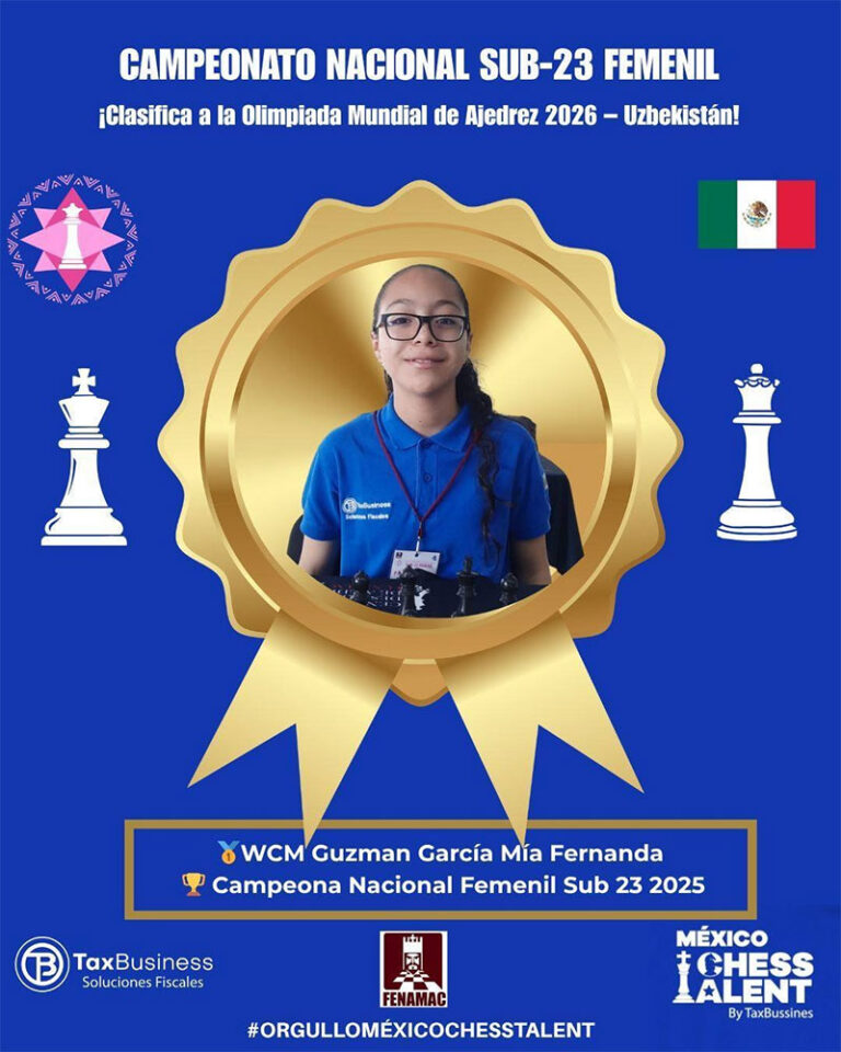 Sigue Mía Fernanda haciendo historia en el ajedrez