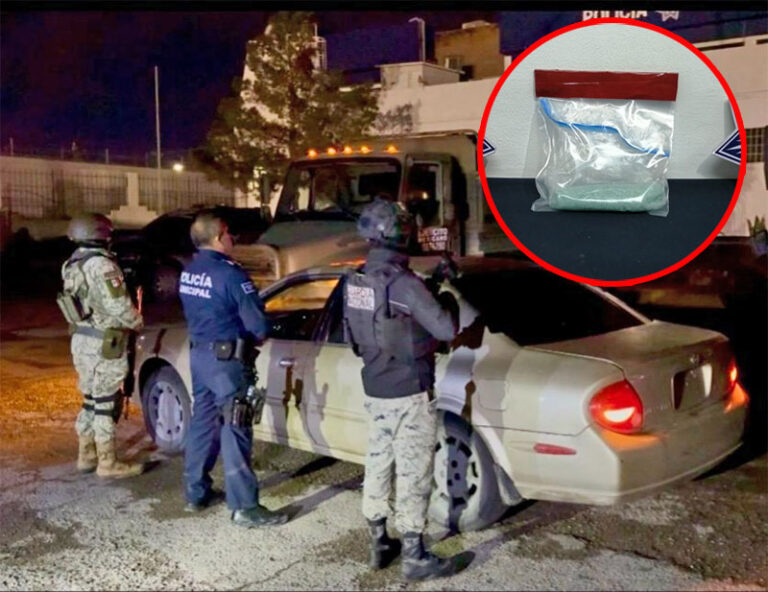 Se asegura a través de operativo BOI una bolsa con cristal en el interior de un vehículo abandonado
