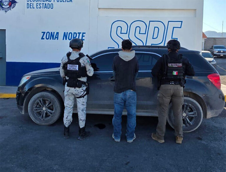 Asegura SSPE vehículo implicado en homicidio y detiene a menor durante operativo en Parajes de Oriente