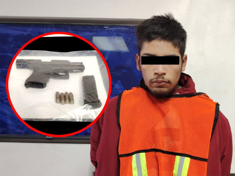 Policías Municipales detienen a sujeto en posesión de un arma de fuego