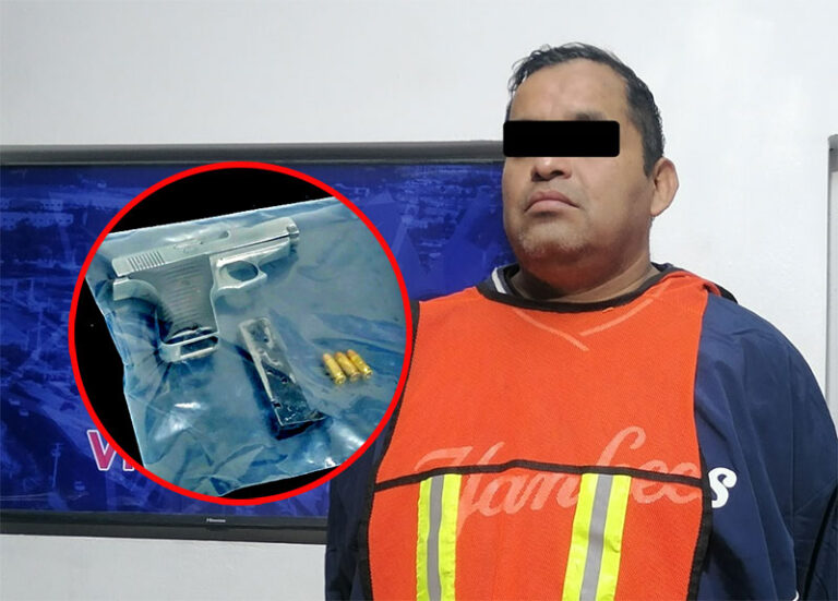 Detienen a sujeto por delitos contra la ley federal de armas de fuego y explosivos