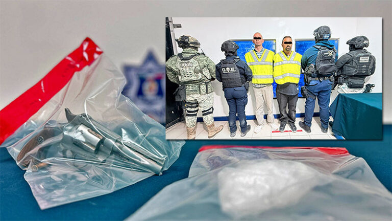 Operativo BOI detiene a dos hombres en posesión de arma de fuego y cristal en la colonia Los Alcaldes