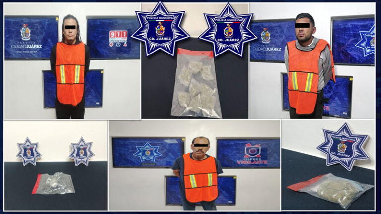 Detienen a tres personas acusadas por delitos contra la salud