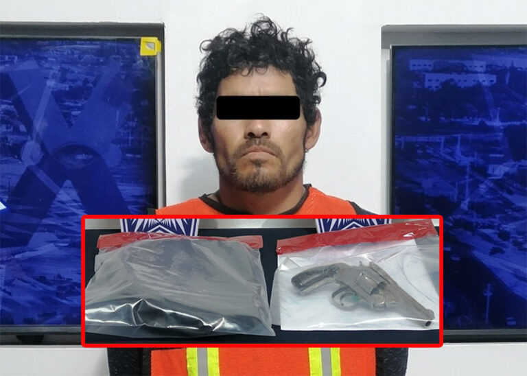 Policías Municipales detienen a sujeto en posesión de un revólver