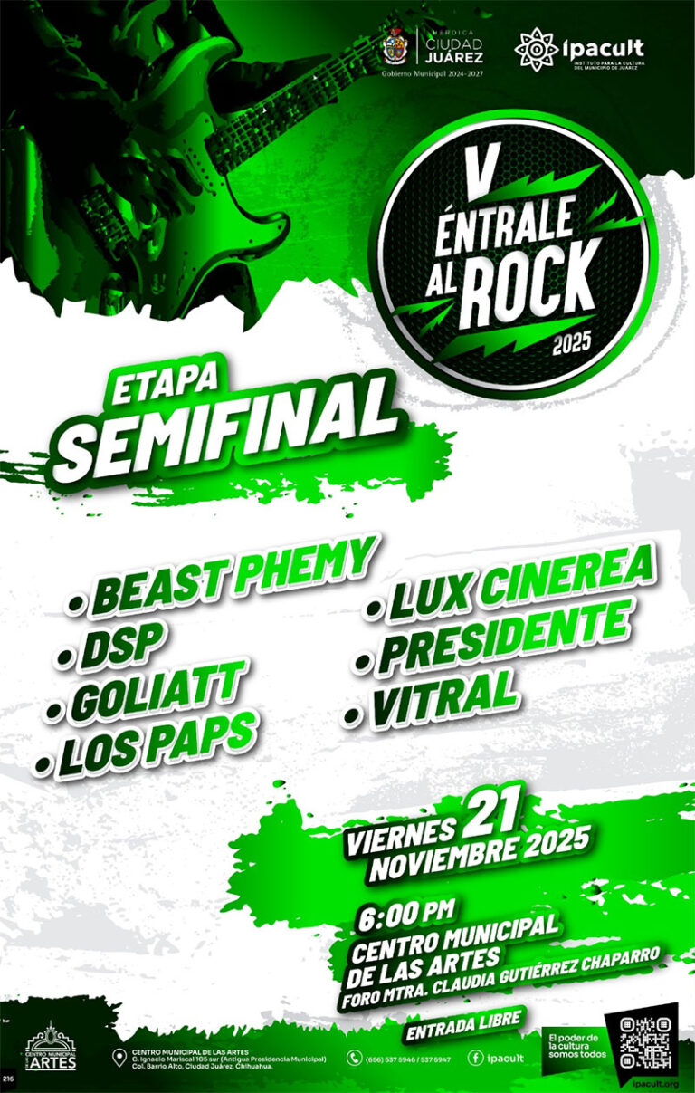 IPACULT anuncia la semifinal de “Éntrale al Rock 2025” este viernes en el CMA