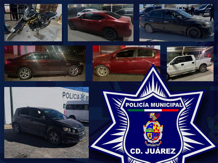Recupera policía municipal siete vehículos con reporte de robo gracias a operativo especial