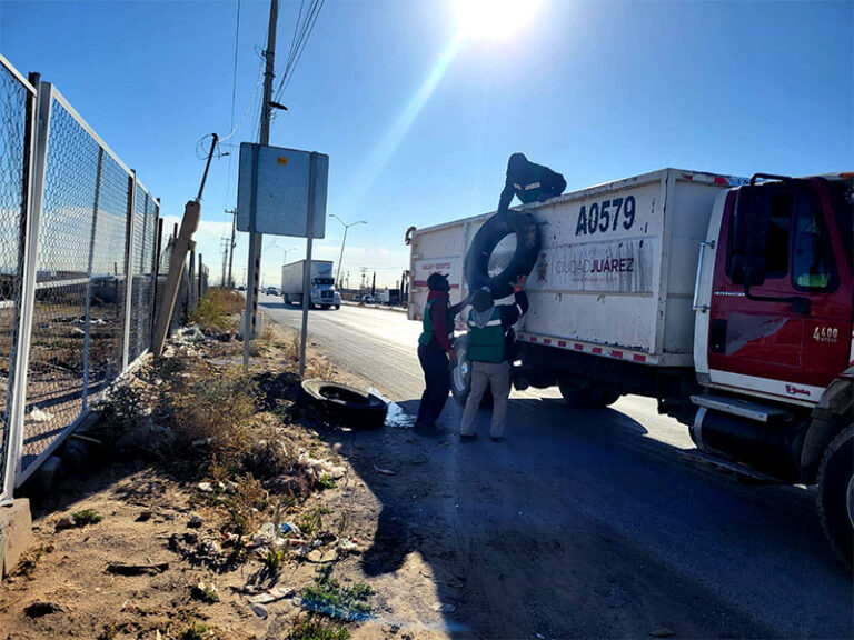 Retiran más de 300 llantas en vialidades de acceso a la ciudad