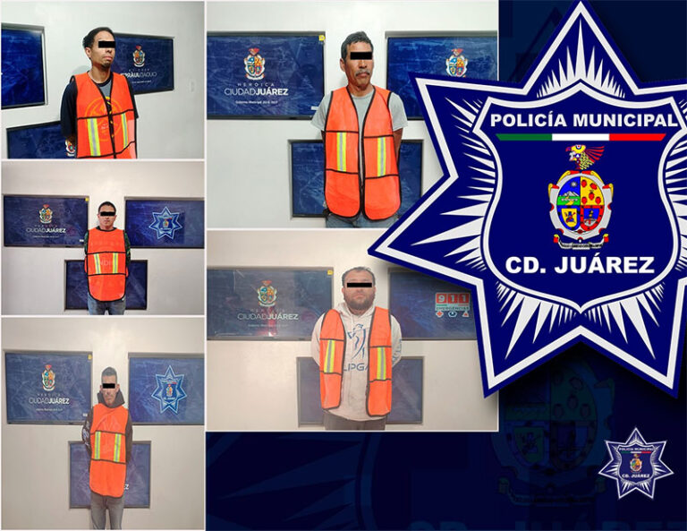 Agentes municipales detuvieron a cinco personas con orden de aprehensión