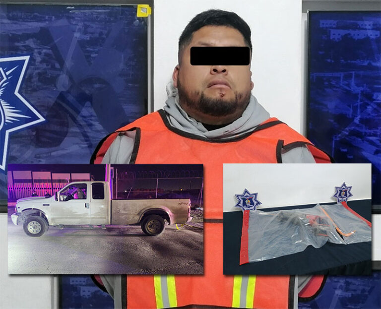 Policías Municipales detienen a hombre por robo de cableado