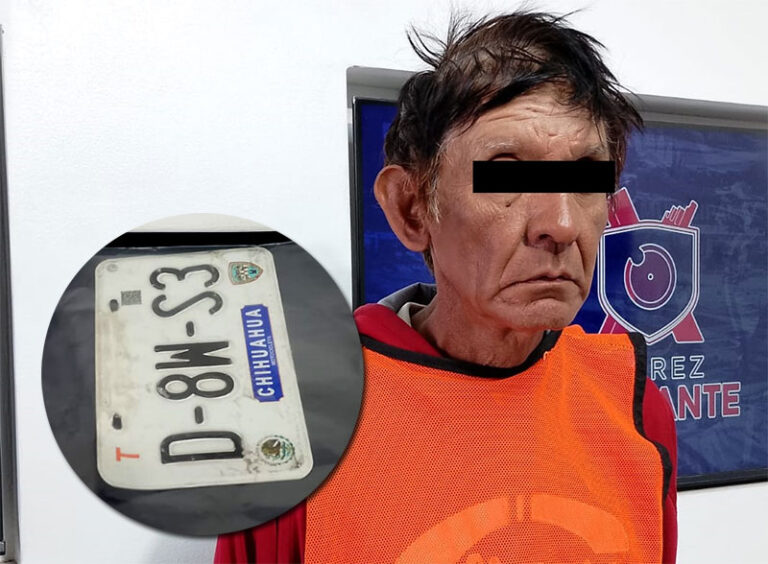 Arrestan a sujeto en posesión de una motocicleta con placas sobre puestas