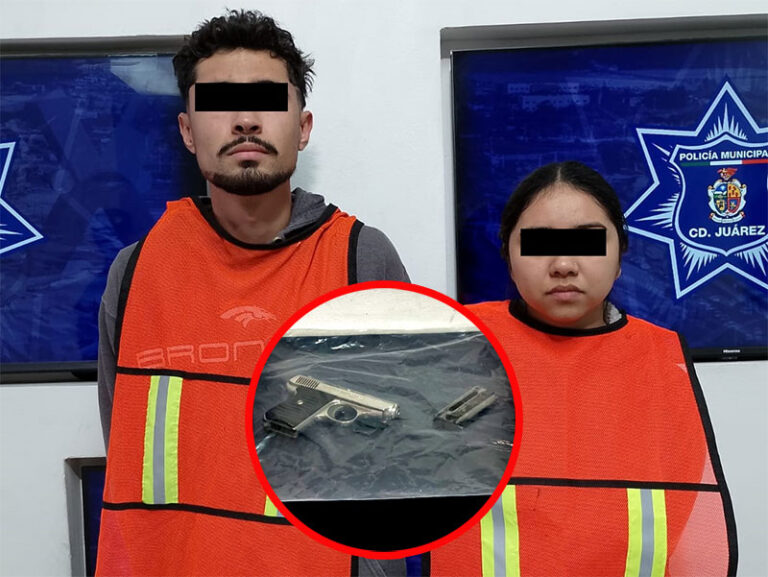 Aseguran un arma de fuego con la detención de dos personas en el fraccionamiento Valle de los Cántaros