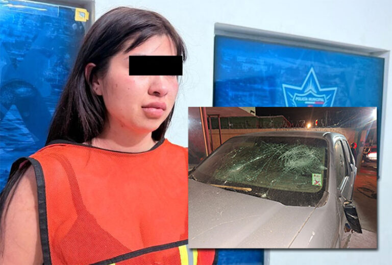 Detienen Policías Municipales a mujer por los delitos de violencia familiar y daños a vehículo en la colonia El Barreal