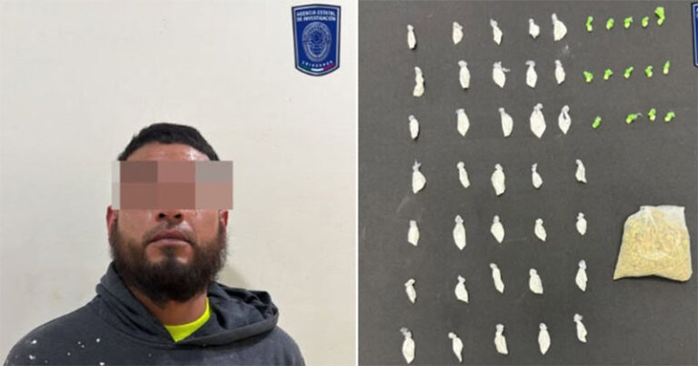 Detiene COE a masculino en posesión de marihuana y cocaína en Cd. Juárez