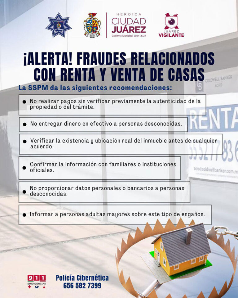 Alerta SSPM sobre fraudes relacionados con renta o venta de viviendas