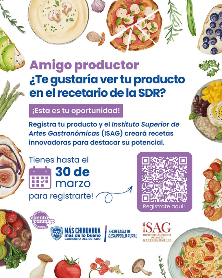 Invita SDR a productores agroindustriales a participar en la elaboración de un recetario de platillos chihuahuenses