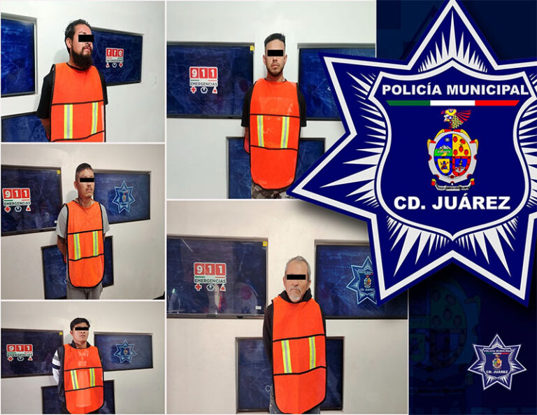 Agentes municipales detuvieron a cinco personas con orden de aprehensión