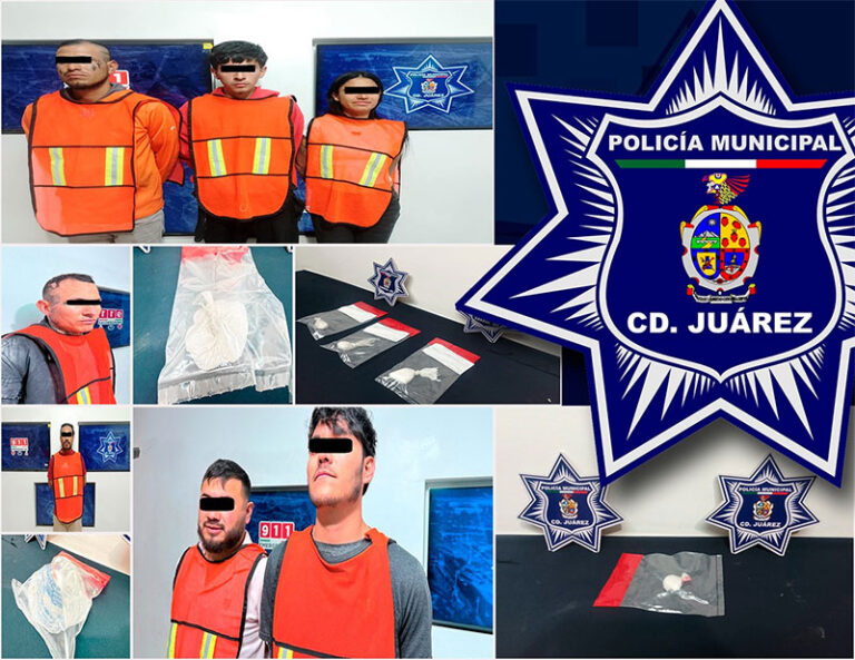 Policías municipales arrestaron a siete personas por delitos contra la salud