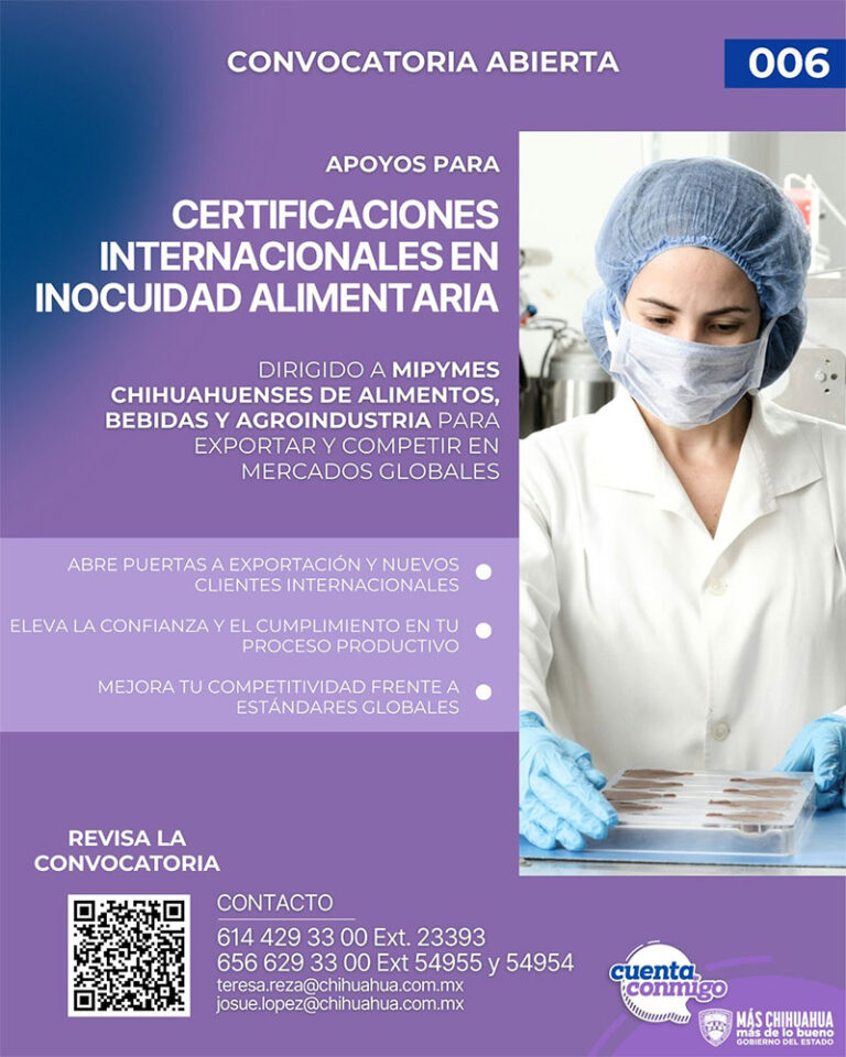 Invita Estado a MiPyMEs agroindustriales a programa de certificación internacional en inocuidad alimentaria