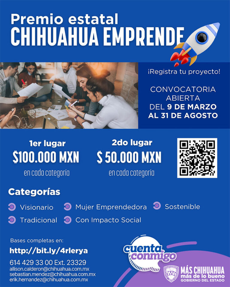 Invita SIDE a participar en el Premio Chihuahua Emprende 2026