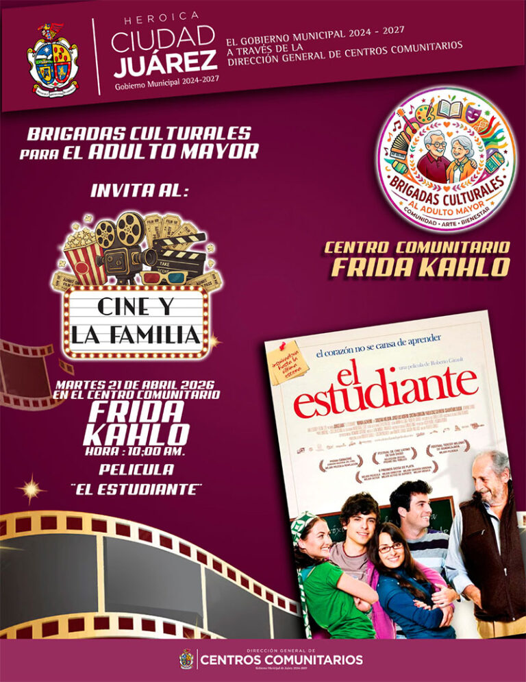 Invitan a función de cine para adultos mayores en el Centro Comunitario Frida Kahlo