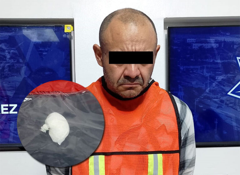 Detienen a sujeto en posesión de cristal; será investigado por el homicidio de dos personas en la colonia Lomas de Morelos