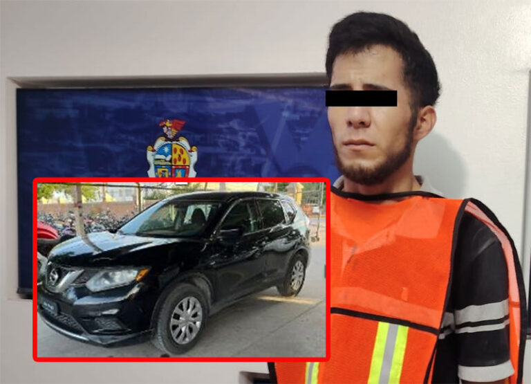 Arrestan a sujeto en posesión de vehículo con reporte de robo