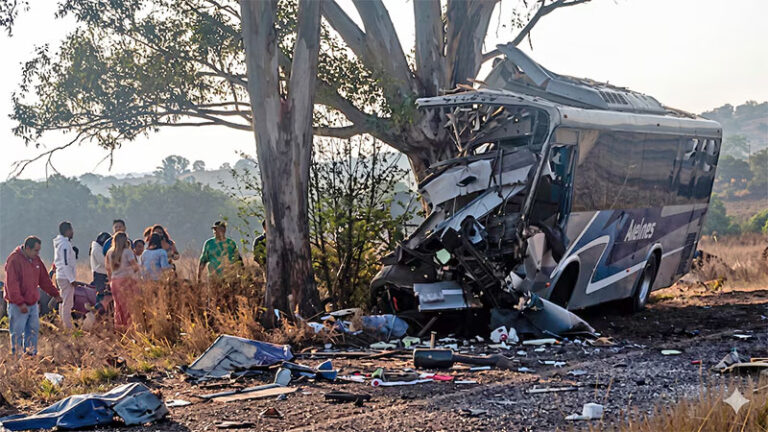 9 muertos tras choque de autobús en Querétaro