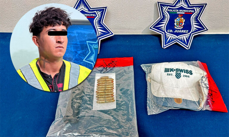 Policías Municipales detienen a presunto implicado en homicidio; le aseguran cargador abastecido con 21 cartuchos útiles