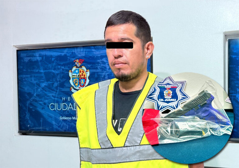 Detienen a sujeto en posesión de un arma de fuego calibre 9 milímetros con varios cartuchos útiles
