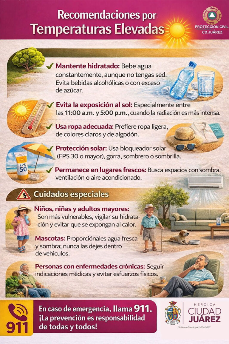 Emite Protección Civil recomendaciones preventivas ante altas temperaturas