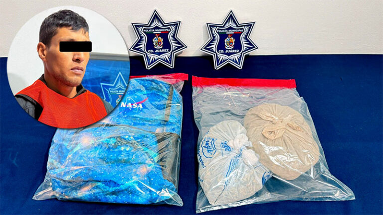 Policías Municipales detienen a hombre en posesión de casi dos libras de marihuana en la colonia Eréndira