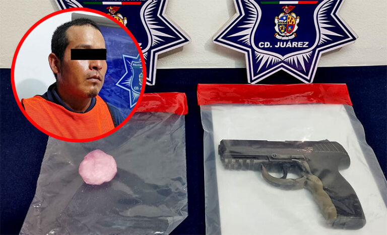 Detienen a sujeto en posesión de cristal y pistola de postas; será investigado por asalto a negocio