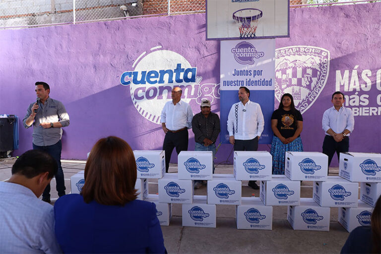 Lleva SPyCI apoyos alimentarios a familias indígenas de los asentamientos Oasis y Martín López