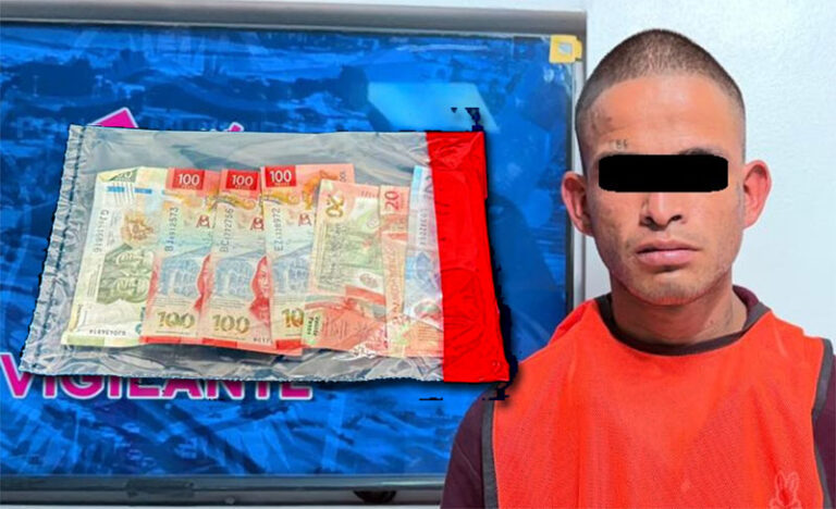 Policías Municipales capturan a presunto responsable de robo a tienda de conveniencia y recuperan el dinero sustraído