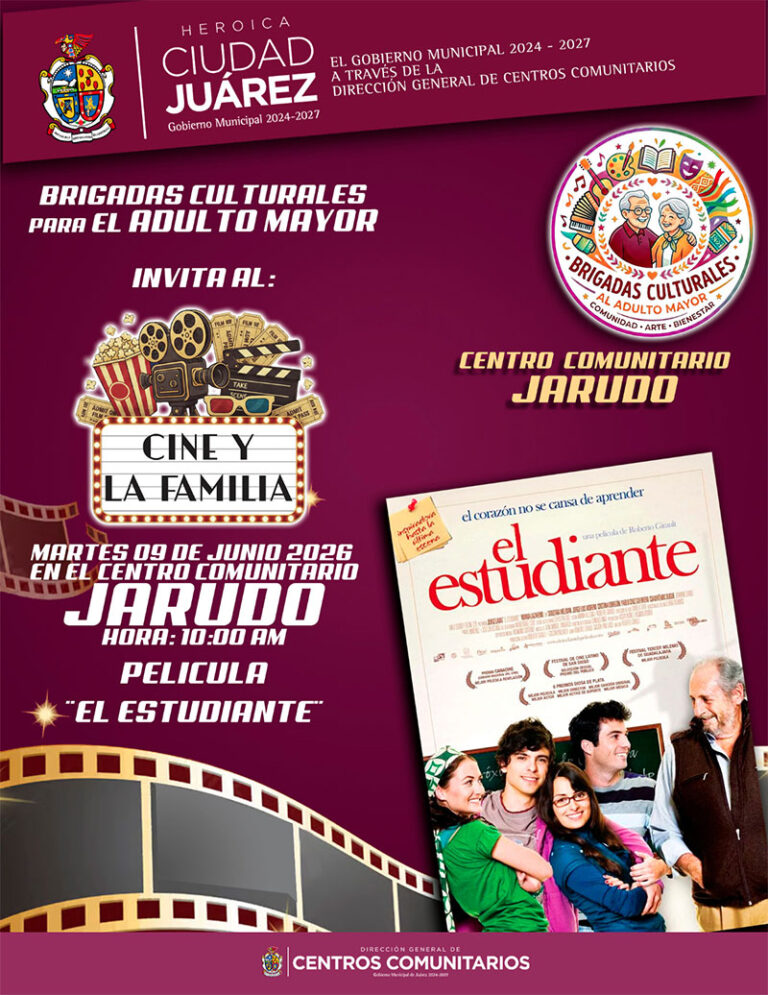 Invitan a adultos mayores a disfrutar de cine y convivencia familiar en el Centro Comunitario Jarudo